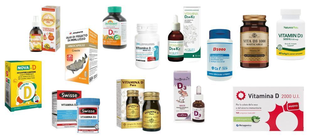 integratori di vitamina d, d3 e olio di fegato di merluzzo