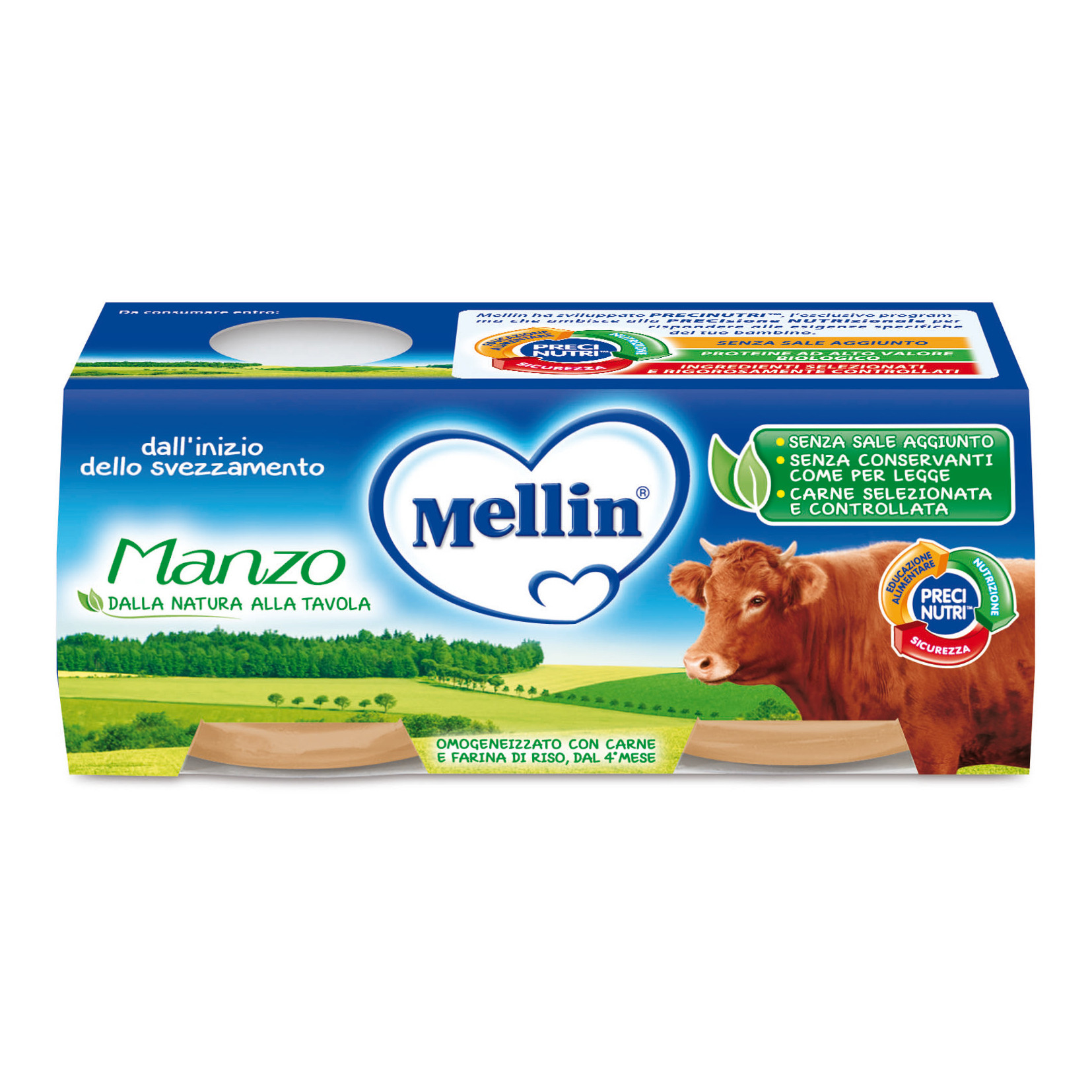 MELLIN OMOGENEIZZATO MANZO 2 X 80 G