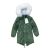 MISS AND GIRLS - PARKA VERDE CON CAPPUCCIO PELOSO BIANCO