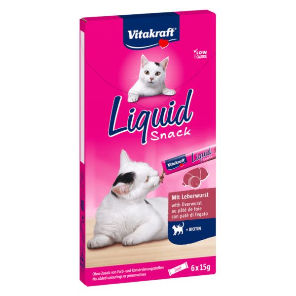 VITAKRAFT GATTO LIQUID SNACK FEGATO BIOTINA 6 PEZZI