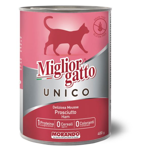 MORANDO MIGLIOR GATTO UNICO DELIZIOSA MOUSSE PROSIUTTO 400 G