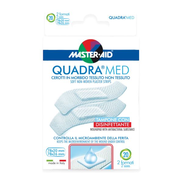 MASTER-AID CEROTTO QUADRA DERMOATTIVO FORMATI ASSORTITI 20 PEZZI