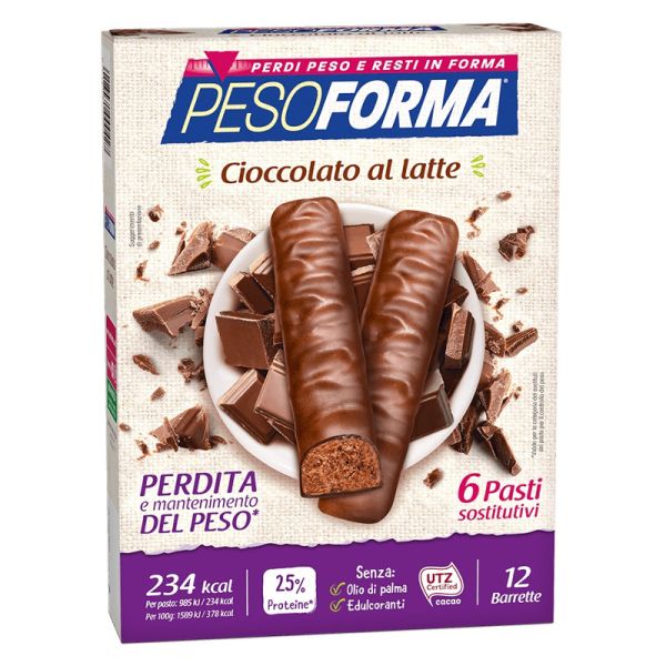 PESOFORMA BARRETTA CIOCCOLATO LATTE 12 PEZZI