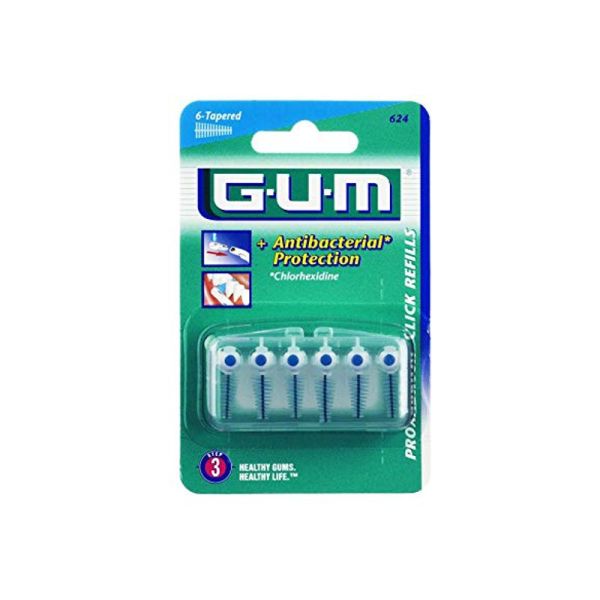 GUM PROXABRUSH CLICK 624 SCOVOLINO 6 PZ