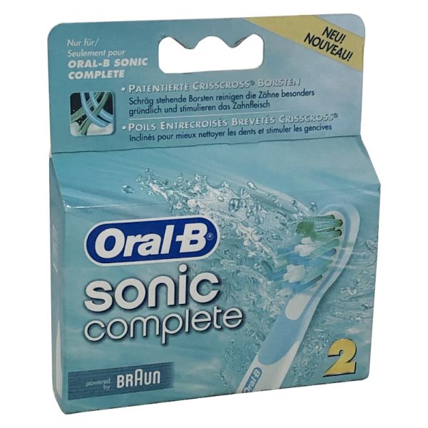 BRAUN ORAL-B SONIC COMPLETE TESTINE RICAMBIO 2 PZ