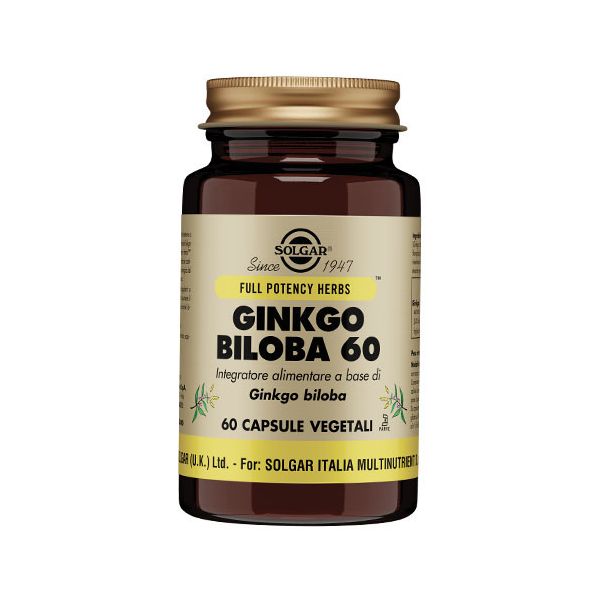 GINKGO BILOBA  60 CAPSULE VEGETALI SOLGAR