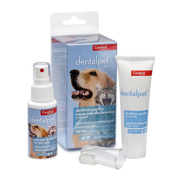DENTALPET KIT DENTIFRICIO 50ML+SPRAY ORALE 50ML+1 DITALE