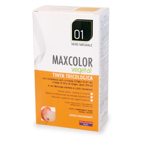 MAX COLOR VEGETAL TINTA TRICOLOGICA N 01 NERO