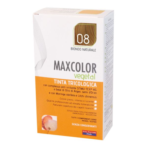 MAX COLOR VEGETAL TINTA TRICOLOGICA N 08 BIONDO