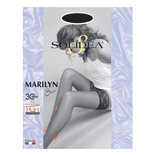 SOLIDEA MARILYN 30 SHEER CALZA AUTOREGGENTE NERO 2