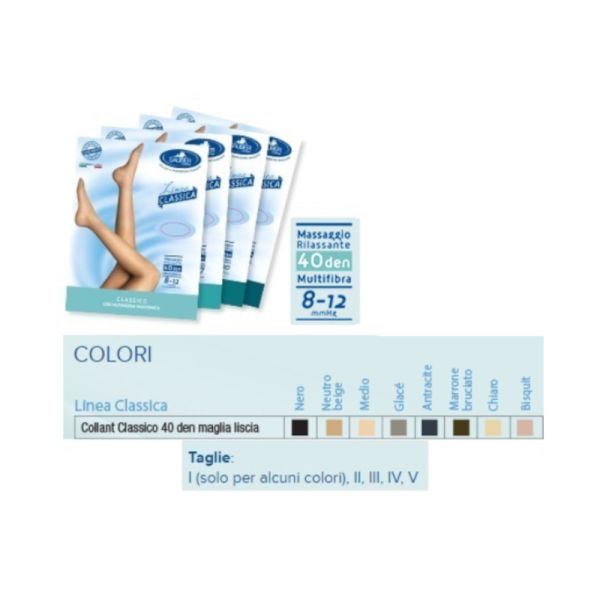 SAUBER COLLANT 40 DENARI MAGLIA LISCIA NERO 5 CLASSICA