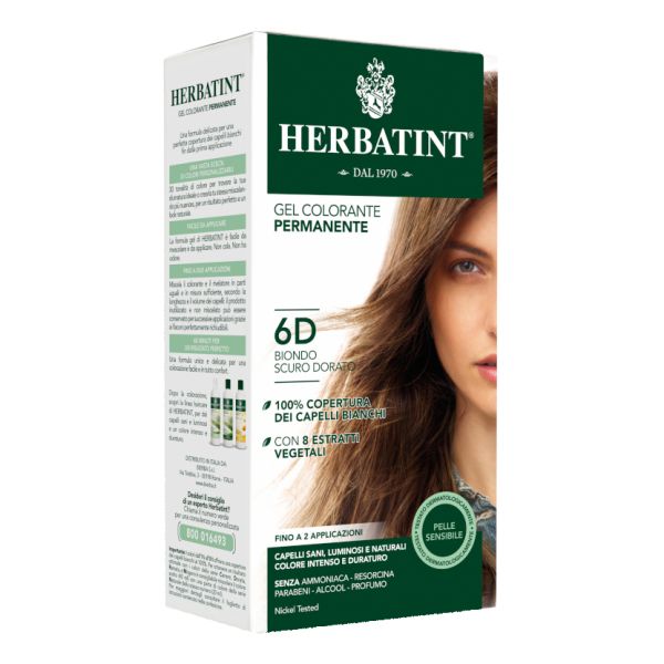 HERBATINT 6D BIONDO SCURO DORATO KIT TINTURA PERMANENTE