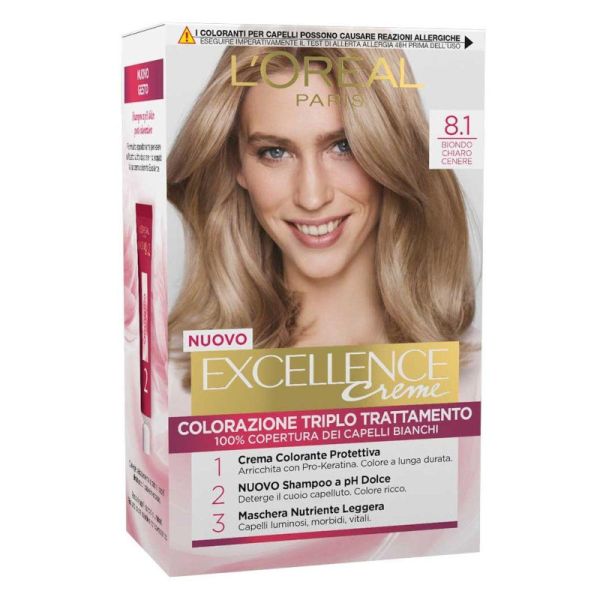L'OREAL EXCELLENCE CREMA COLORANTE 8.1 BIONDO CHIARO CENERE
