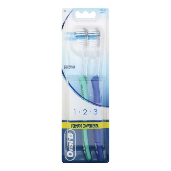 ORALB 123 INDICATOR SETOLE MEDIE 2 PEZZI