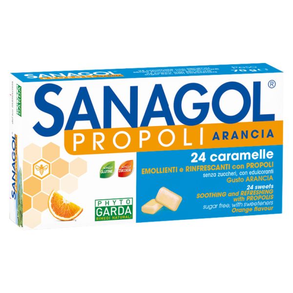 SANAGOL PROPOLI NO ZUCCHERO ARANCIA 24 CARAMELLE