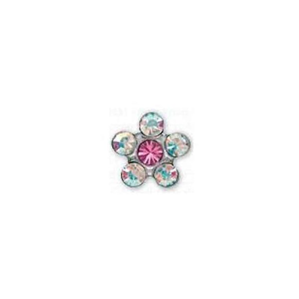 INVERNESS KIT FORATURA E ORECCHINI FIORE CRYSTAL/ROSA GAMBO TITANIO R120ST