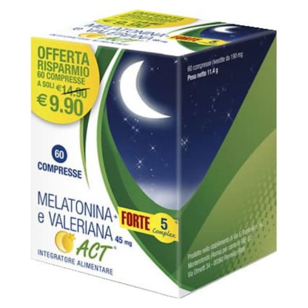 MELATONINA ACT 1MG +VALERIANA 5 FORTE COMPLEX 60 COMPRESSE