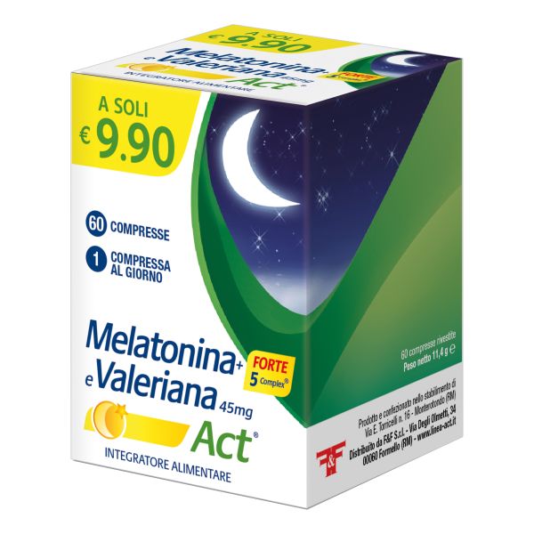 MELATONINA ACT + FORTE 5 COMPLEX E VALERIANA 60 COMPRESSE