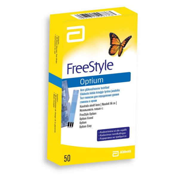 STRISCE MISURAZIONE GLICEMIA FREESTYLE OPTIUM TEST STRIPS 50 PEZZI SENZA