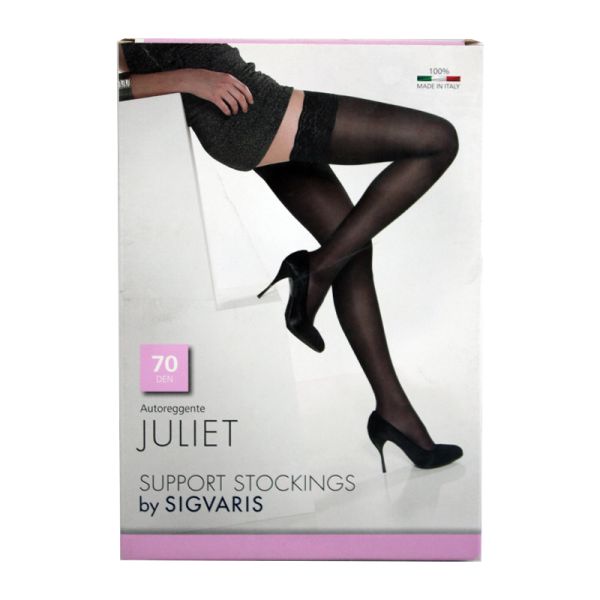 JULIET 70 RETE COSCIA BORDO AUTOREGGENTE PIZZO TAGLIA 3 BLACK