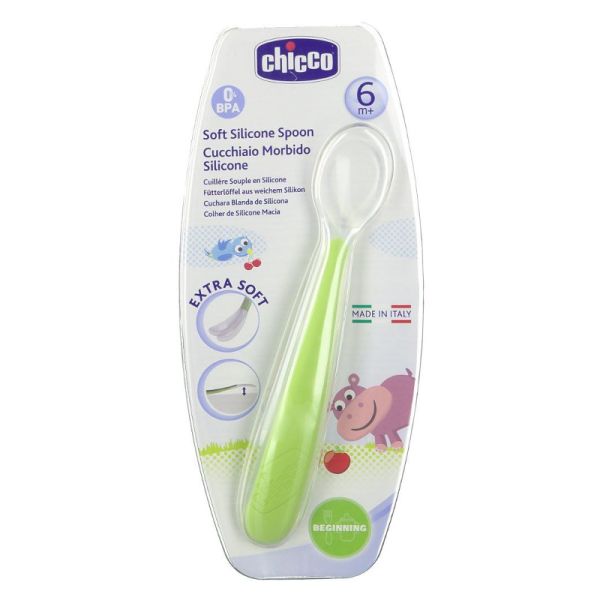 CHICCO CUCCHIAIO MORBIDO SILICONE 6M+ VERDE UP