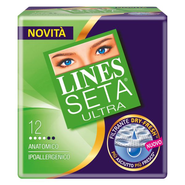 ASSORBENTI IGIENICI LINES SETA ULTRA ANATOMICO 12 PEZZI