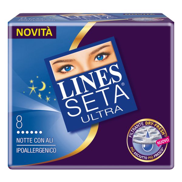 ASSORBENTI IGIENICI LINES SETA ULTRA NOTTE 8 PEZZI