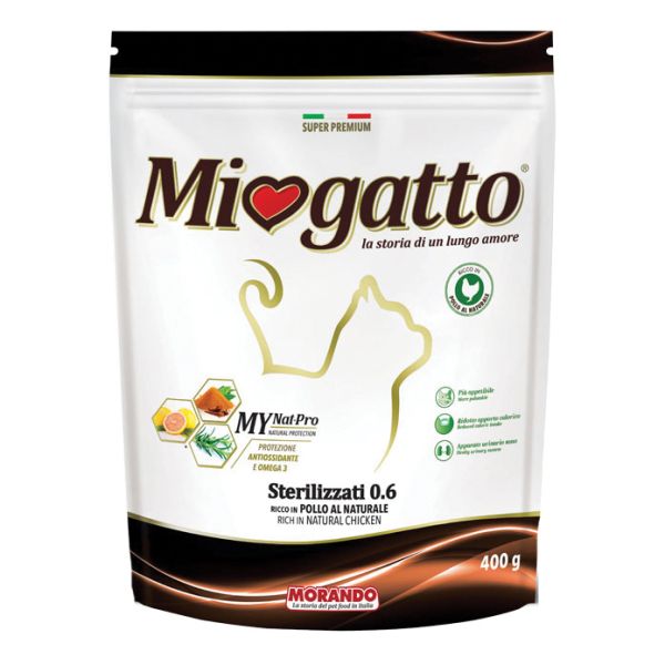 MORANDO MIOGATTO STERILIZZATI 0.6 POLLO 400 GR