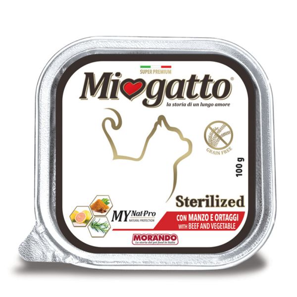 MORANDO MIOGATTO STERILIZED MANZO ORTAGGI 100GR