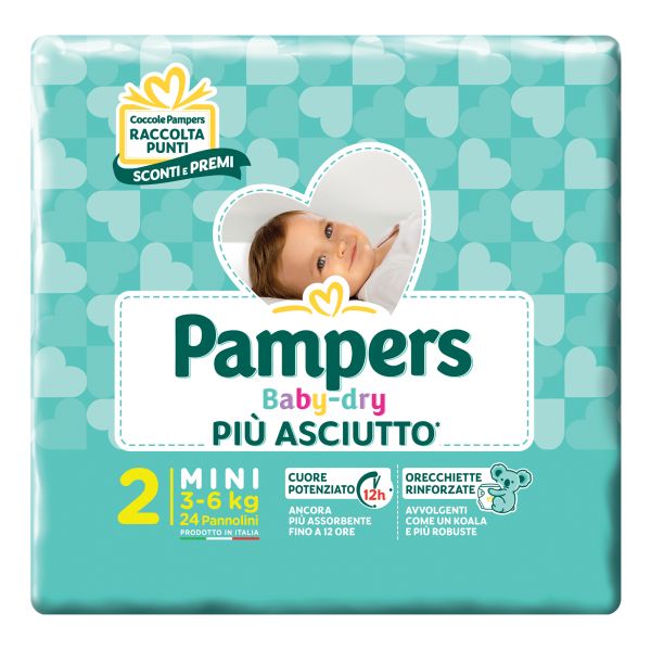 PAMPERS BABY DRY DOWNCOUNT MIDI 20 PEZZI