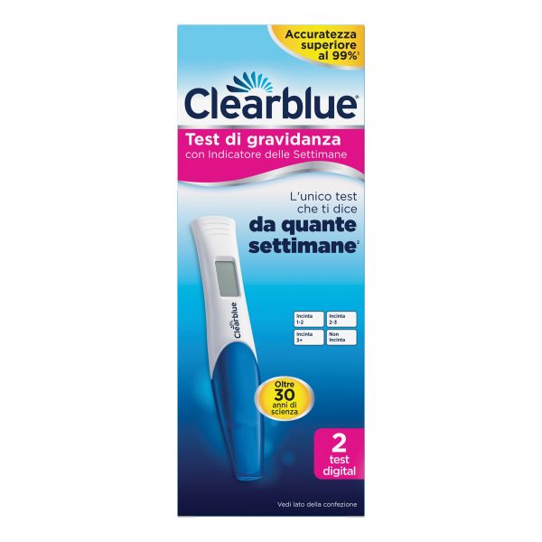 TEST DI GRAVIDANZA CLEARBLUE CON INDICATORE SETTIMANE 2 PEZZI