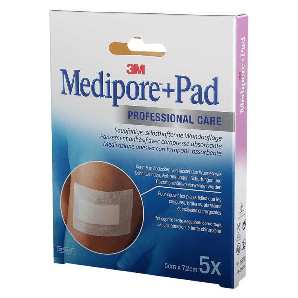MEDICAZIONE MEDIPORE+PAD 5X7,2CM 5 PEZZI