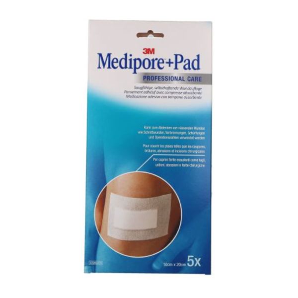 MEDICAZIONE MEDIPORE+PAD 10X20CM 5 PEZZI