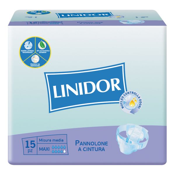 PANNOLONE LINIDOR A CINTURA MAXI MISURA MEDIA 15 PEZZI