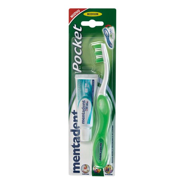 MENTADENT POCKET TRAVEL SPAZZOLINO + DENTIFRICIO