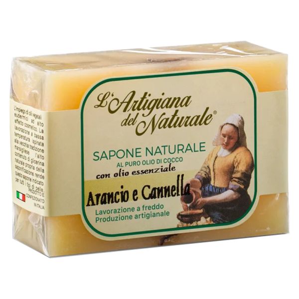 L'ARTIGIANA DEL NATURALE SAPONE NATURALE ARTIGIANALE ARANCIO E CANNELLA 100 G