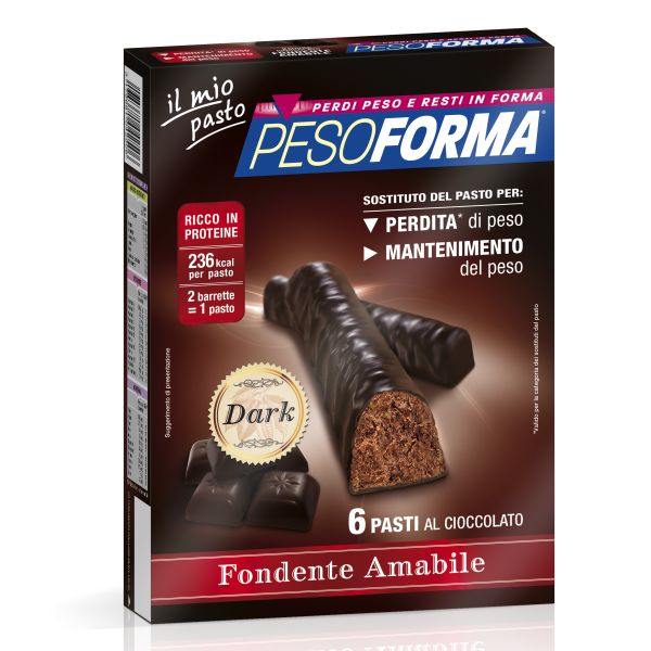 PESOFORMA BARRETTE CIOCCOLATO DARK FONDENTE 12 PEZZI
