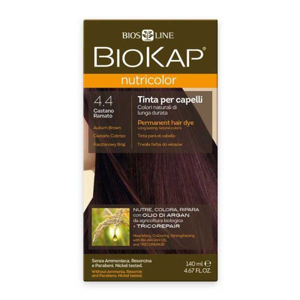 BIOKAP NUTRICOLOR 4,4 NEW CASTANO RAMATO TINTA TUBO + FLACONE