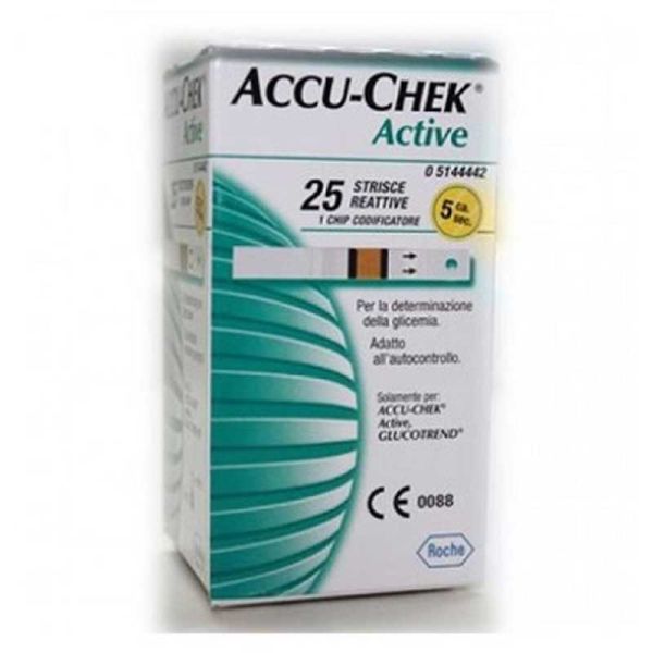 STRISCE MISURAZIONE GLICEMIA ACCU-CHEK ACTIVE STRIPS 25 PEZZI INF RETAIL