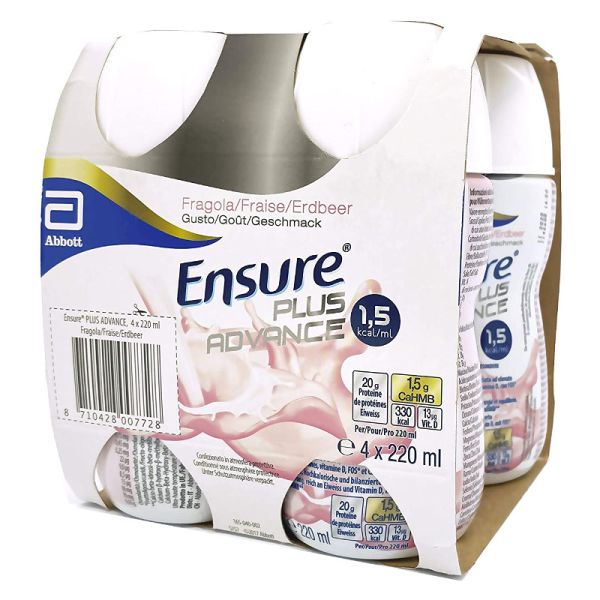 ENSURE PLUS ADVANCE FRAGOLA 4 BOTTIGLIE DA 220 ML