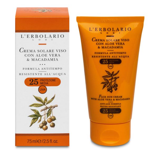 CREMA SOLARE VISO ALOE VERA & MACADAMIA SPF25 75 ML