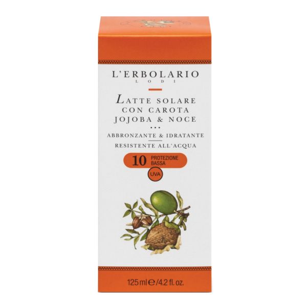 L'ERBOLARIO LATTE SOLARE CAROTA JOJOBA NOCE SPF10 125 ML