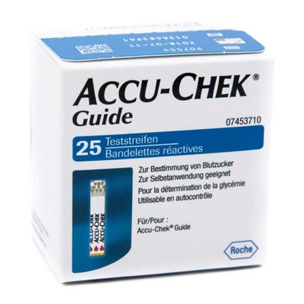 STRISCE MISURAZIONE GLICEMIA ACCU-CHEK GUIDE 25 PEZZI CONFEZIONE RETAIL