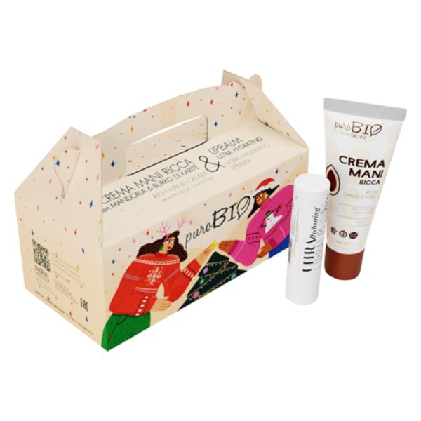 PUROBIO KIT CREMA MANI RICCA + LIPBALM ULTRAHYDRATING