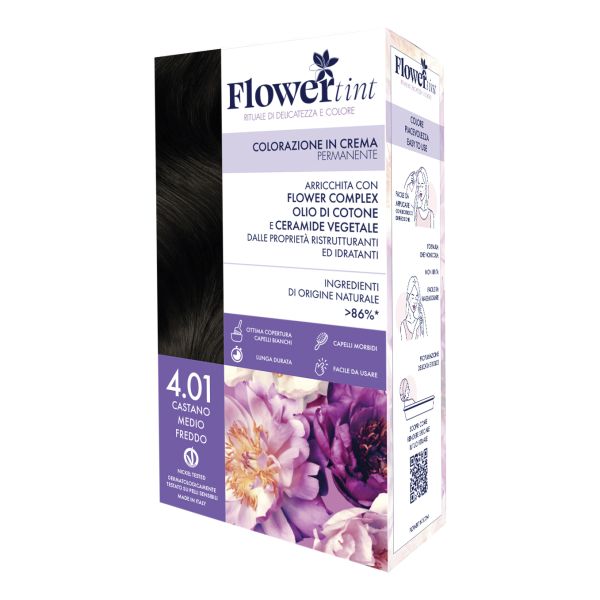 FLOWERTINT COLORAZIONE CREMA COLORE 4,01 CASTANO MEDIO FREDDO