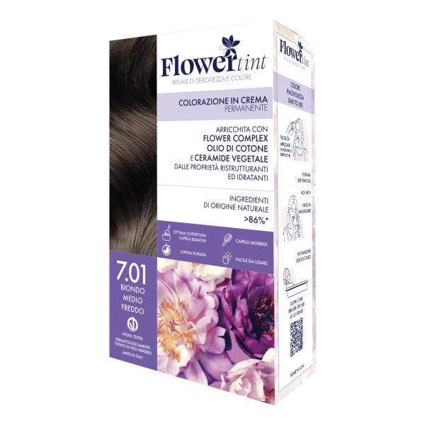 FLOWERTINT COLORAZIONE CREMA 7,01 BIONDO MEDIO FREDDO