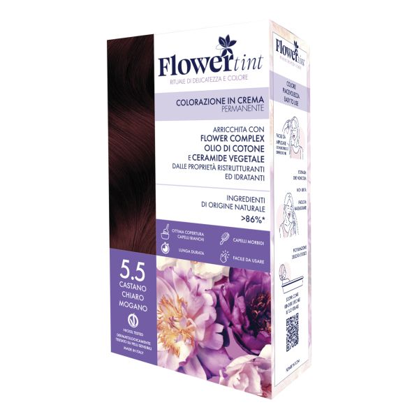 FLOWERTINT COLORAZIONE CREMA COLORE 5,5 CASTANO CHIARO MOGANO
