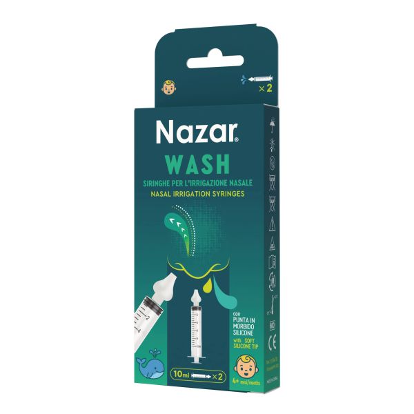 NAZAR WASH SIRINGA IRRIGAZIONE NASALE 2 PEZZI