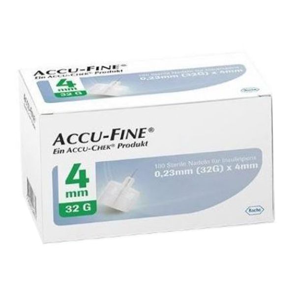 ACCU-FINE AGO INSULINA PEN NEEDLE GAUGE 32 X 4 MM 100 PEZZI