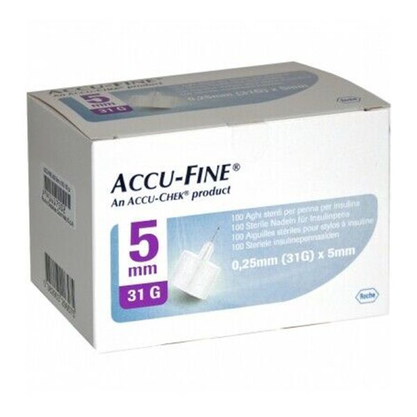 ACCU-FINE AGO INSULINA PEN NEEDLE GAUGE 31 X 5MM 100 PZ